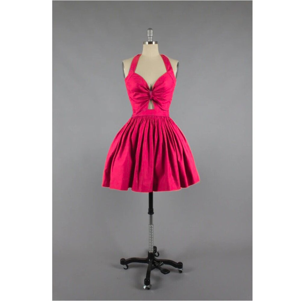 NWT Hearts and Found Retro Dolly Dress In Raspberry Red